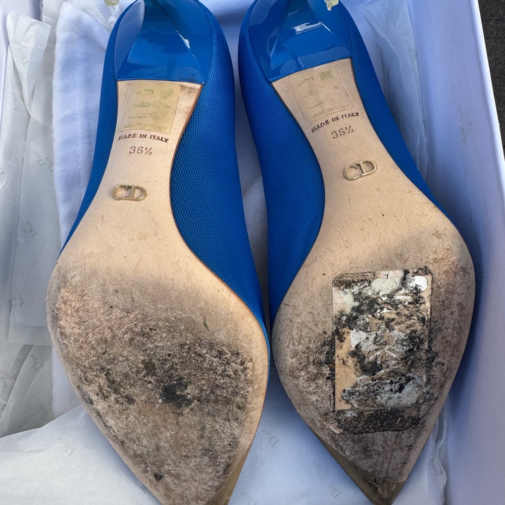 Christian Dior Songe Perspex Heel Blue Pointed Toe Pumps - Picture 4 of 11